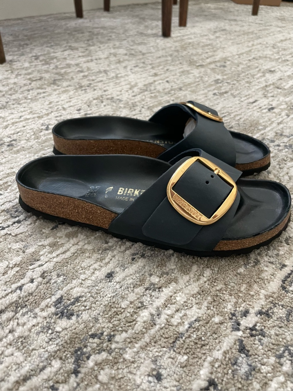 Birkenstock Madrid Big Buckle Navy Blue Sandals Size 37 - Picture 4 of 10